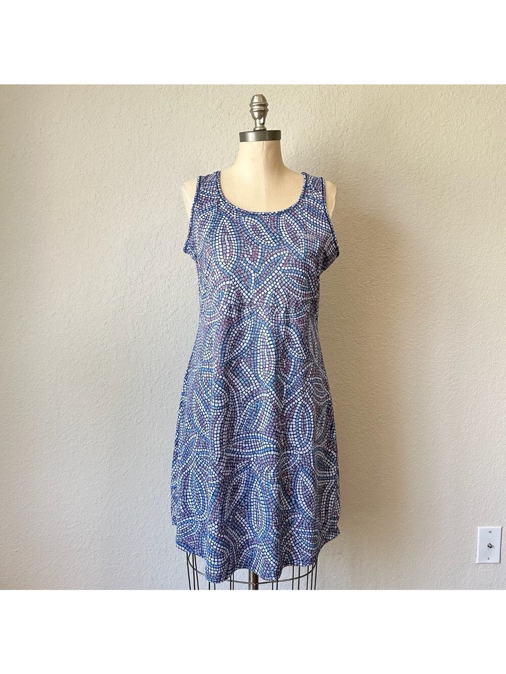 COLUMBIA PFG Midway Bay Dress Blue Mosaic Omni-Freeze Advanced Cooling
